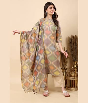 FASHJONS 360 Women Cotton Printed Straight Kurti With Harems Pants ( Multicoloured )