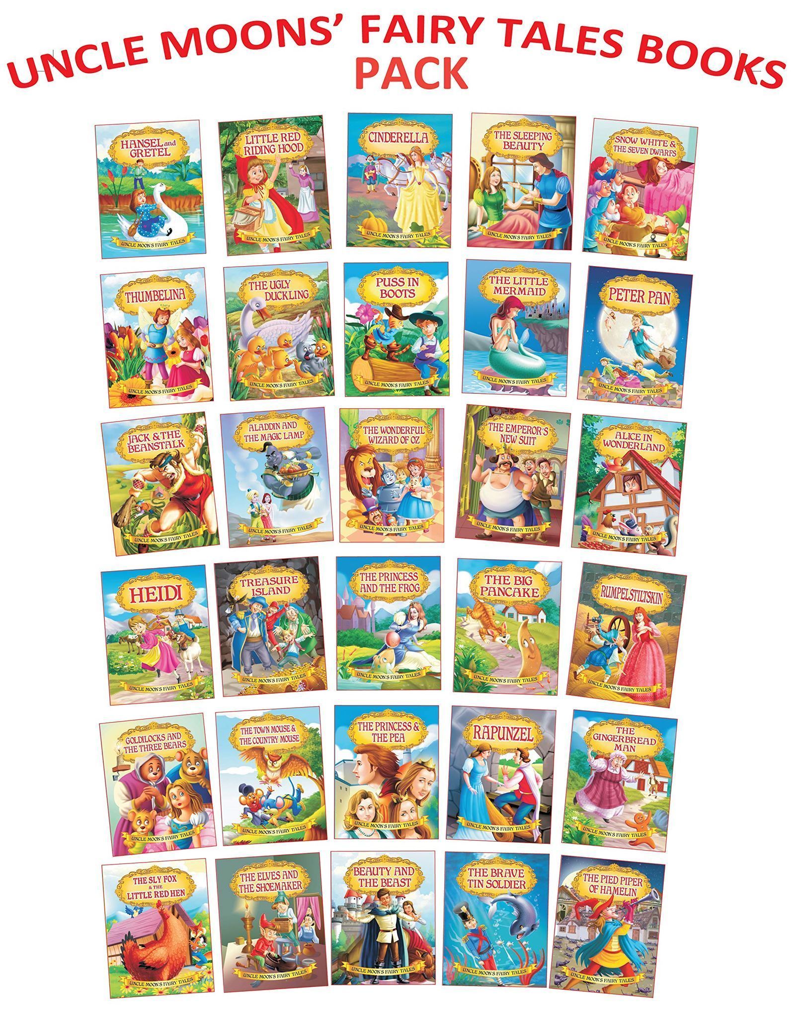 Uncle Moon 30 Story Books Pack with Colourful Pictures for Children Age 2-6 Years, 480 Pages [Paperback] Dreamland Publications