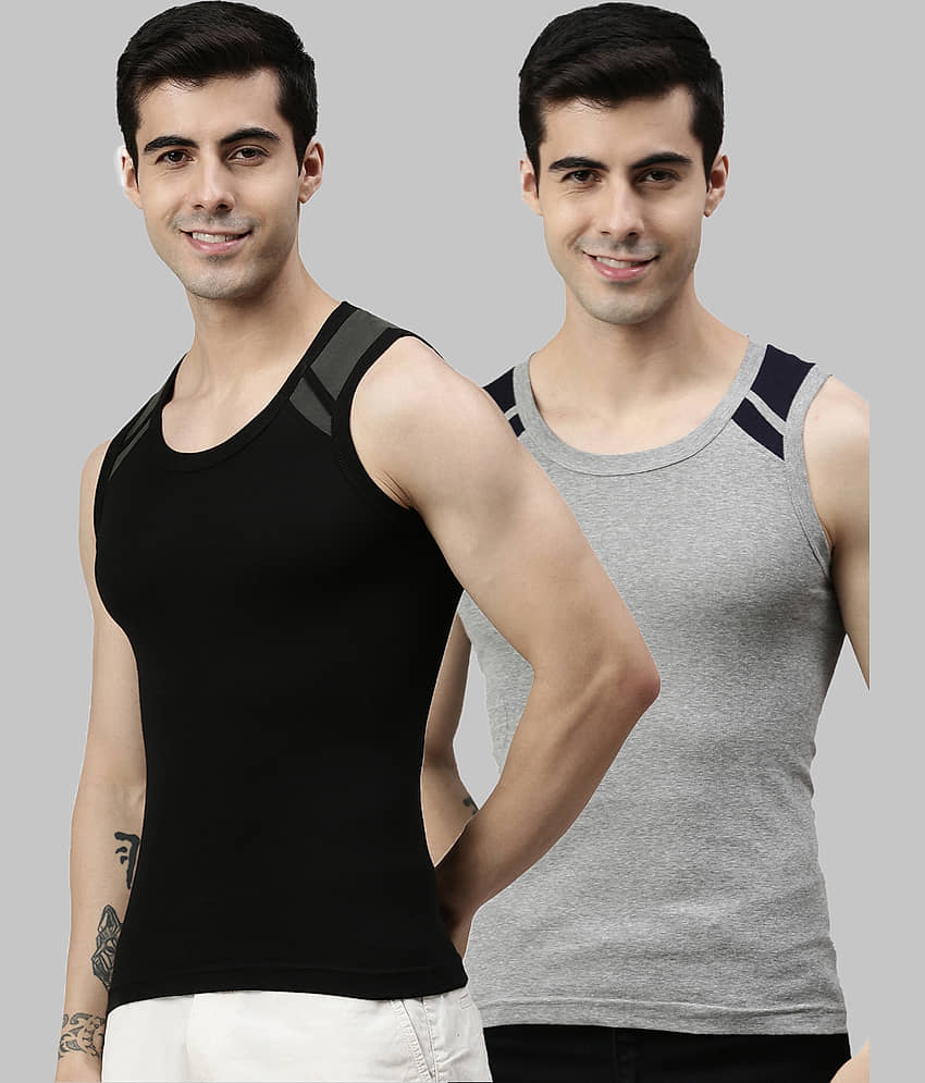 Pack of 2 Lux Cozi - Multicolor Cotton Men's Vest