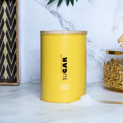 Craftlayout TIN Sugar Canister, Yellow 900 Ml