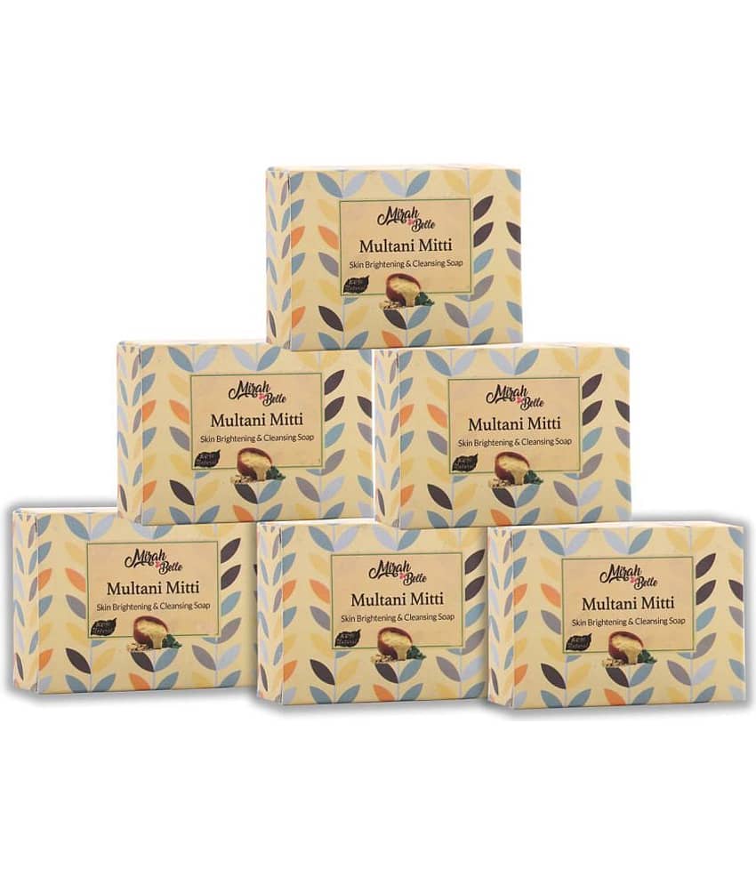 Mirah Belle Organic Multani Mitti 125 gram Soap 750 g Pack of 6