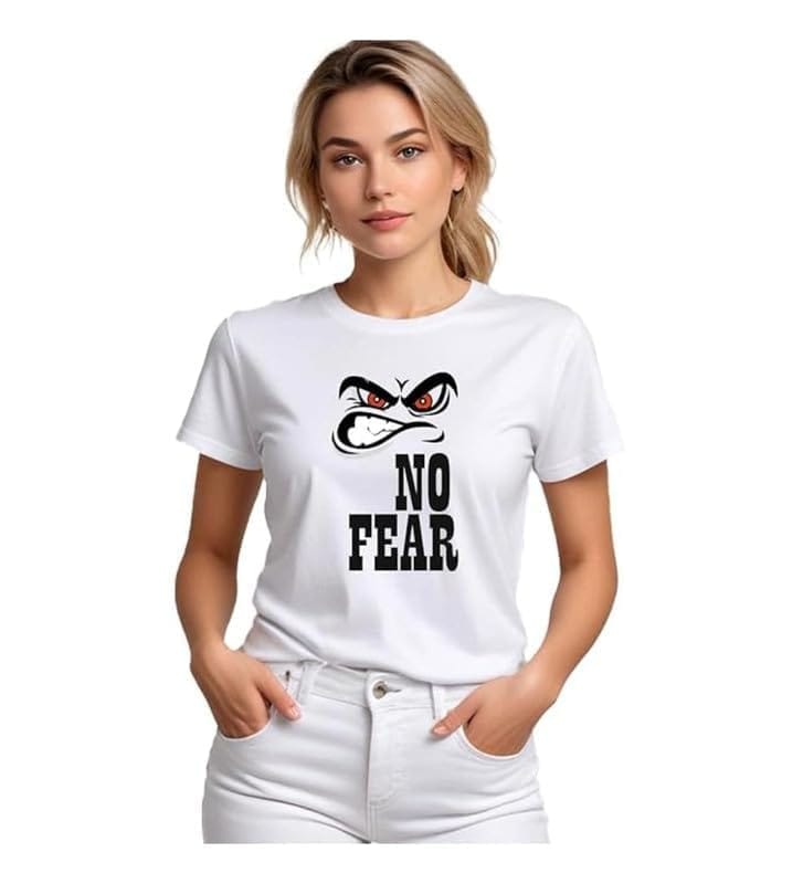 Women's Polyester Solid Printed Round Neck Half Sleeve T-Shirt (White, S)-PID55668