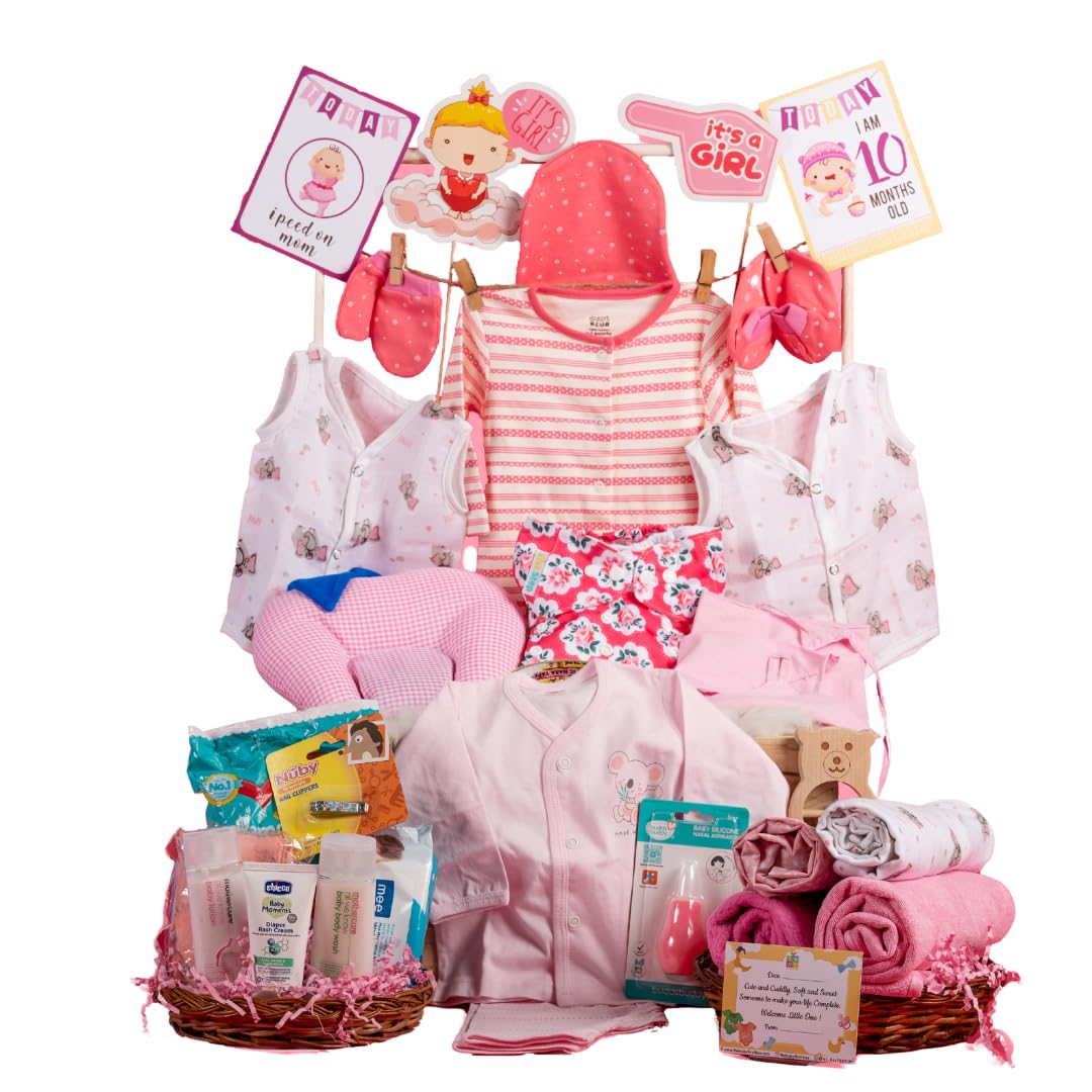 The Baby First Box Newborn Baby Essential Kit - 25 Items | Summer Kit (Girls)