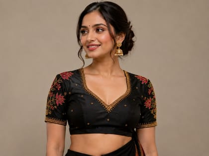 Handcrafted Aari Work Saree Blouse | Designer Hand-Embroidered Ethnic Wear