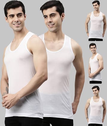 Pack of 5 Lux Cozi - White Cotton Blend Men's Vest