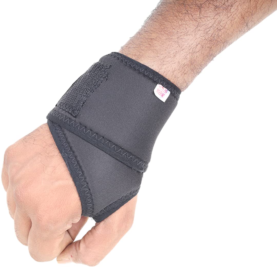 FAIRBIZPS Wrist Splint Support Brace for Right & Left Hand | Universal Size for Men & Women | Fracture Protection & Gym Wrist Support | Adjustable Hand Belt (Black)