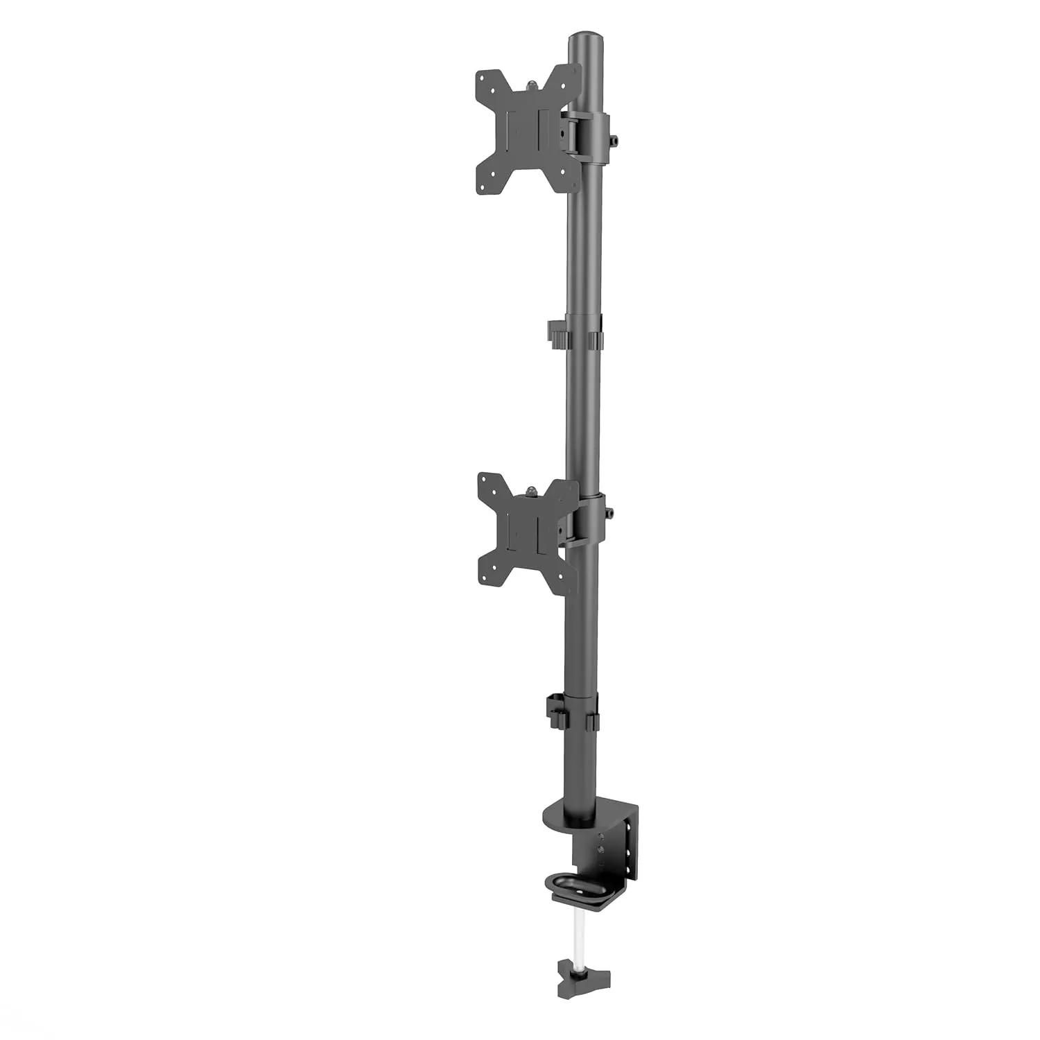 Dual Monitor Stand With 15-30" Screens (38.1cm-76.2cm) ,Height Adjustable LED Arm Mount ,Tabletop Screw Mount ,Rotate & Tilt Movement