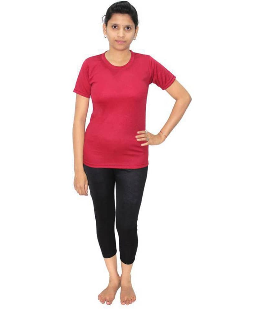 Goodluck Red T-Shirt & Shorts Combo Swimming Costume