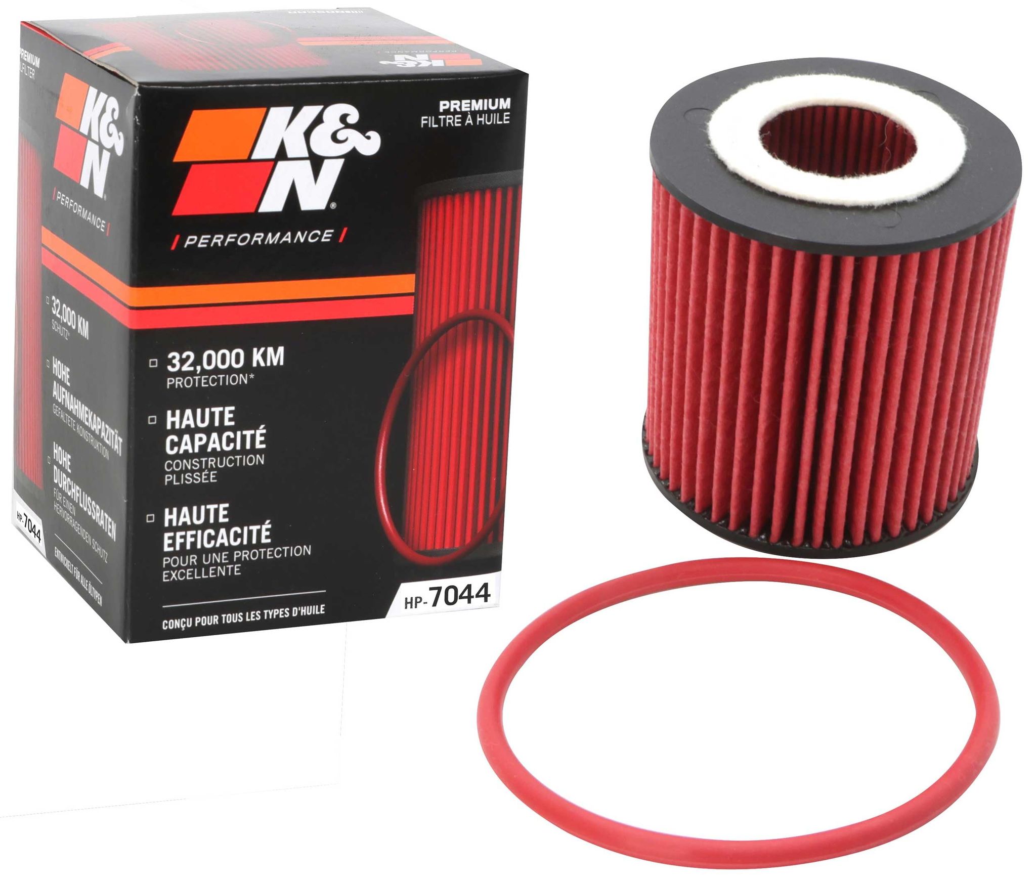 K&N Oil Filter - High Performance-Series compatible with Ford & Mazda (HP-7044)