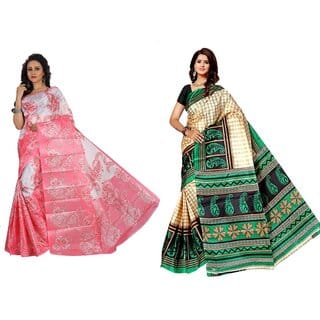SVB Saree Multicolour Taffeta Silk Saree Without Blouse Piece