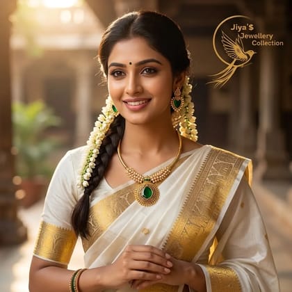 Micro gold polish sari necklace.