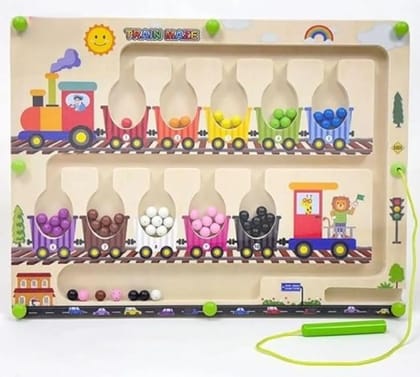Braintastic Montessori Magnetic Color and Number Maze Board Puzzle Toy,Learning and Educational Birthday Gifts for Toddlers (Train Maze) Braintastic Montessori Magnetic Color and Number Maze Board Puzzle Toy,Learning and Educational Birthday Gifts for Toddlers (Train Maze)