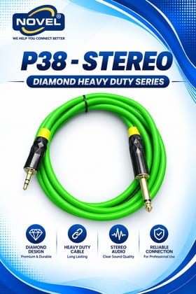 NOVEL P38 - STEREO DIAMOND CONNECTOR HEAVY CABLE 10 YARD