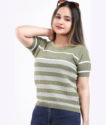 FEVERFEW Green Cotton Blend Women's Regular Top ( Pack of 1 )