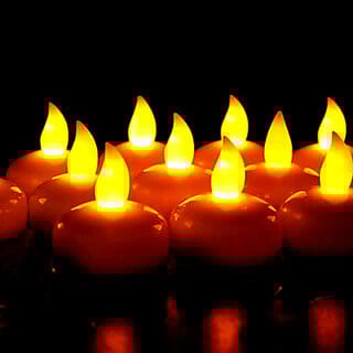 Lotus Shaped Flower with Flickering LED Tea Light Candle  (Multicolor, Pack of 1)