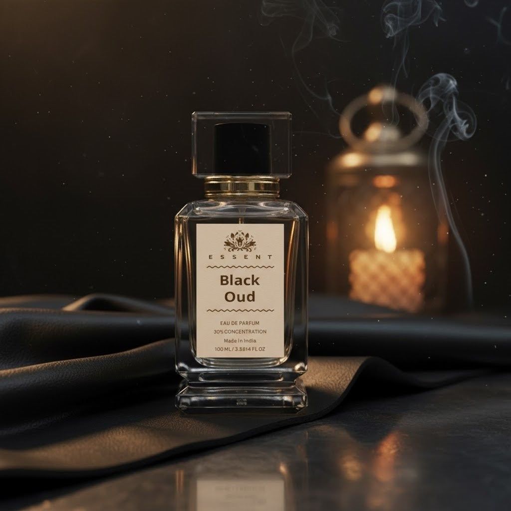 Essent Perfumes Black Oud Eau de Parfum (EDP) – Intense Dark Oud Woody Long Lasting Perfume – Unisex Fragrance