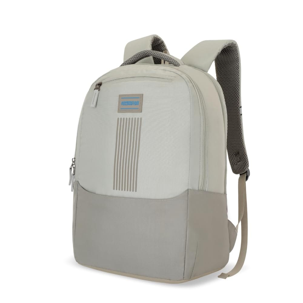 New Bounce Style 01, 27L Volume College 4 Compartment Backpack with Front Organizer and Spacious Interiors for Unisex - Beige