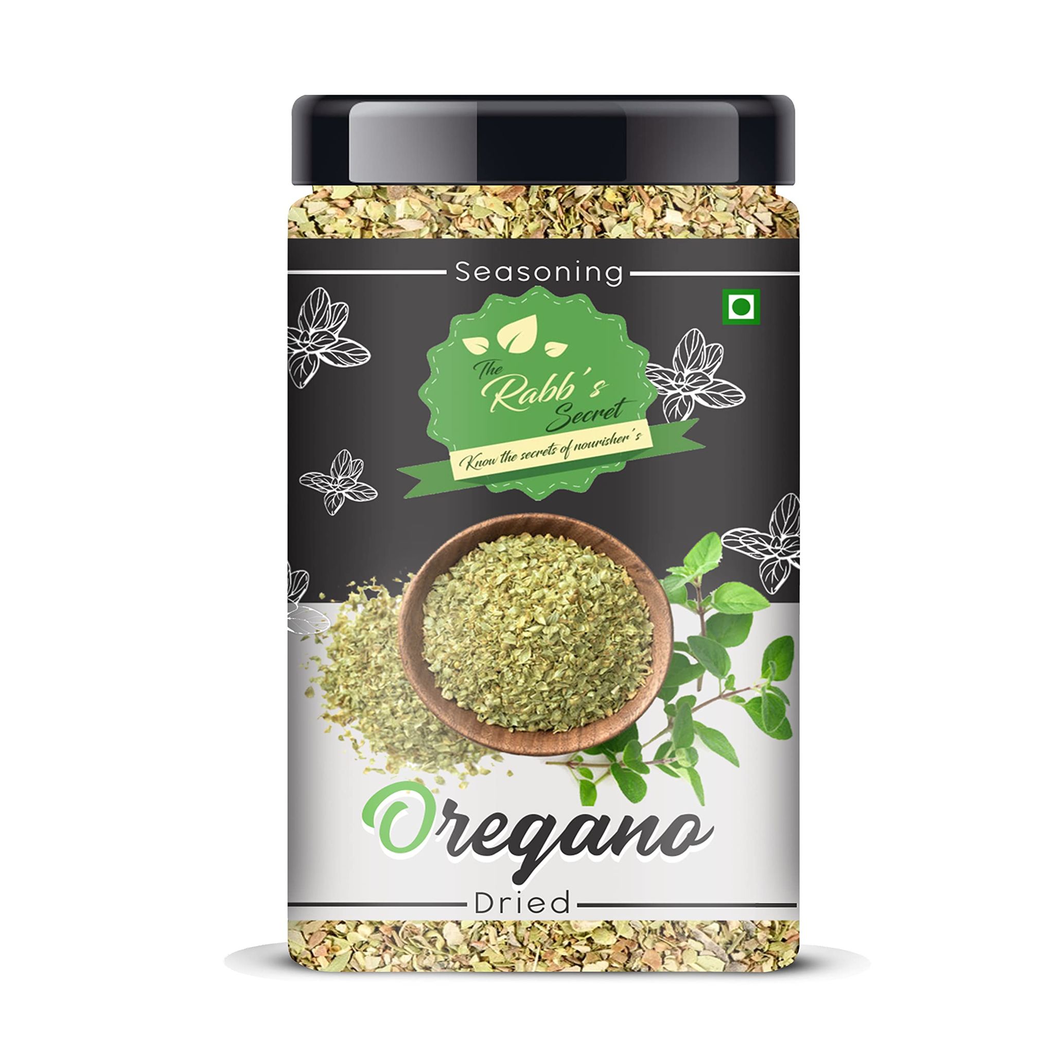The Rabb's Secret Oregano Flakes for seasoning Jar: 250gm (Oregano, 250gm)