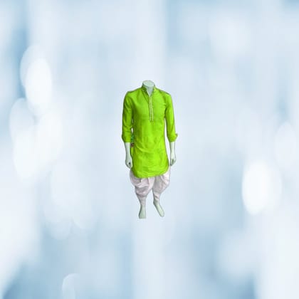 Men's Lime Green Dhoti Kurta Set | Traditional Ethnic Wear | Festive & Wedding