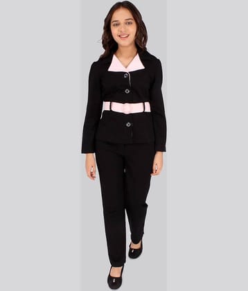 Cutecumber Pack of 1 Girls Georgette Top With Pants ( Black )