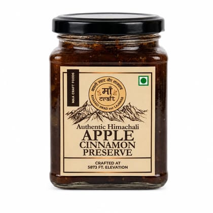 Maa Craft Apple Cinnamon Preserve | Himachali Apple Jam with Cinnamon | Handmade Fruit Preserve | Himalayan Crafted | Sweet & Spiced Spread | No Artificial Flavours | 300g Maa Craft Apple Cinnamon Preserve | Himachali Apple Jam with Cinnamon | Handmade Fruit Preserve | Himalayan Crafted | Sweet & Spiced Spread | No Artificial Flavours | 300g