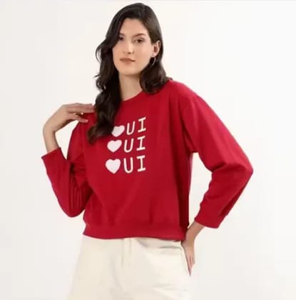 Fancy Designer Printed Sweatshirts Roung Neck Hoodie For Women's