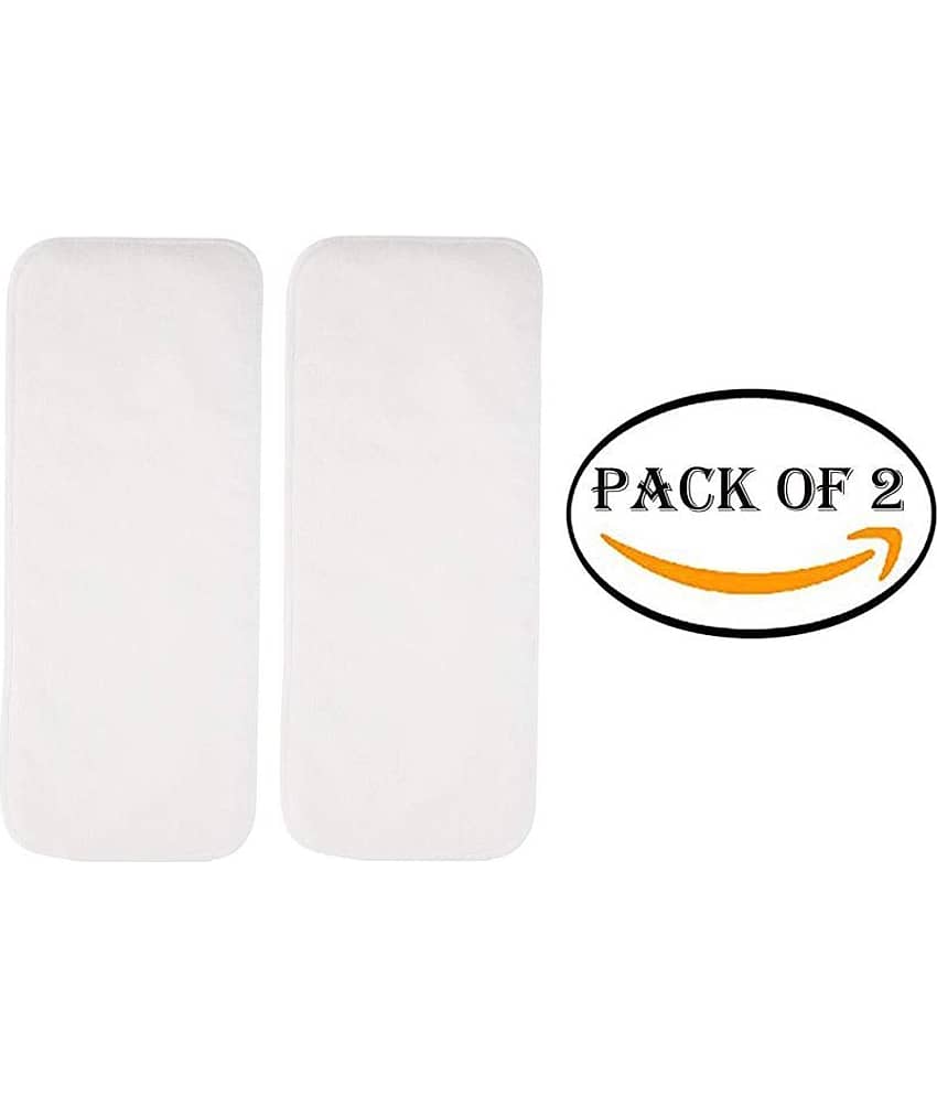 YUTIRITI 2Pc Washable Microfiber Diaper Changing Insert Cloth Pad Cover for Babies - White