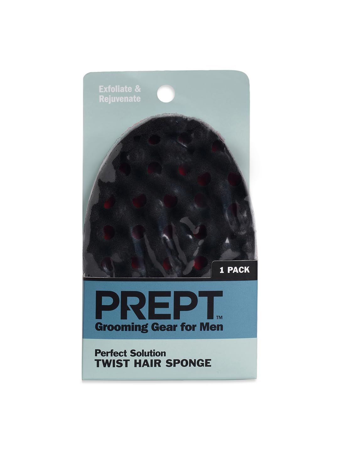 PREPT Twist Hair Sponge for Men, Perfect Solution Grooming Gear, Oval Brush for Afros Dreadlocks Curl Coil Wave Double-sided, Black, 1 Pack