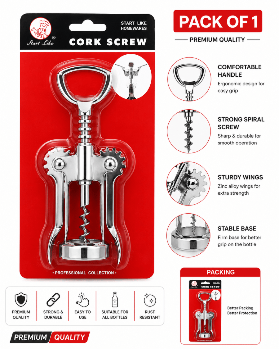 Wholesale Item - WING CORKSCREW WINE BOTTLE OPENER - MOQ 14 Pieces