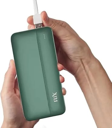 FLiX UltraCharge 20,000mAh QCPD Power Bank,USB C/B Input,Tripple Output 22.5W High-Speed Power Delivery,Compatible to iPhone 14 13 12 11 Samsung S22 S23 Google Pixel7 Oneplus (P25-Green)