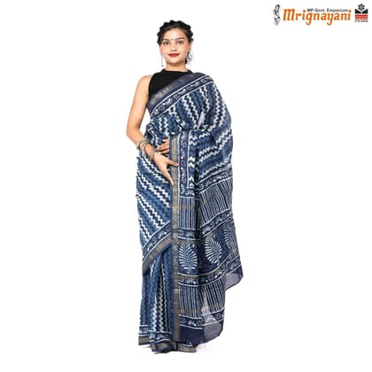 HANDLOOM MAHESHWARI SILK SAREE WITH BLOUSE (SKU - 3I0101070622, SAREE-1098)