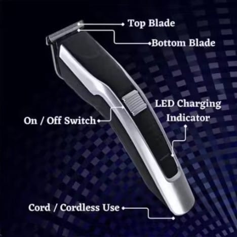 538 Original Rechargeable Cordless Premium Quality Hair Runtime: 60 min Trimmer for Men (Black, Steel)