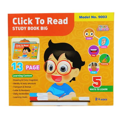 Braintastic Click to Read Interactive Learning Book for Kids | Talking Study Book with Sound Buttons | Early Education Toy for Toddlers & Preschoolers (3+ Years)