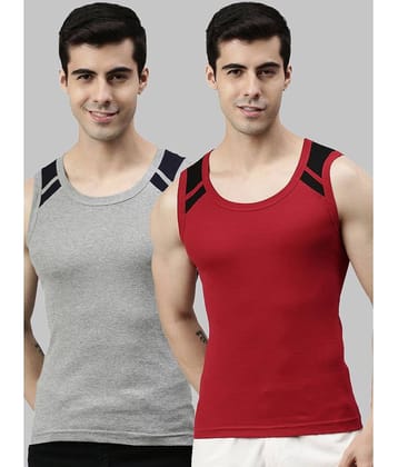 Pack of 2 Lux Cozi - Multicolor Cotton Men's Vest