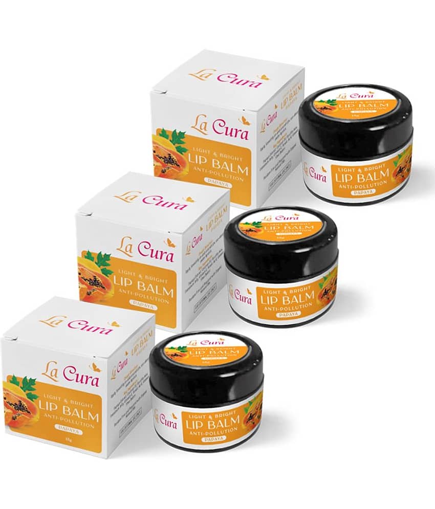 La Cura Papaya Light & Bright Anti-Pollution Lip Balm | Pack of 3