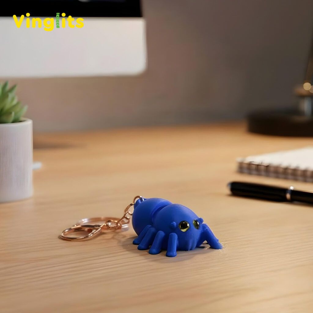 Vinglits Bugsy & Scaly 3D Printed Keychains – Articulated Animal Toys, Pocket-Friendly Keyrings, Stress Relief Desk Toys for Kids & Adults, Collectible Accessories (Spider - Jhili, Medium)