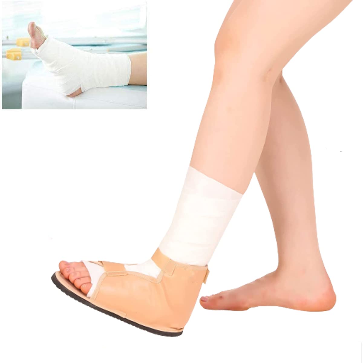 Helrdx Orthotics Cast Shoes For PlasterPost Operation Surgery Gypsum Shoe Open Toe Foot Fracture Recovery Plaster Surgical Rehabilitation Adjustable Orthoshoes Anti-slip Shoes