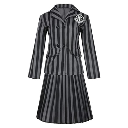 Wednesday Gray Blazer & Skirt Costume - Size L - Age 8 to 10 Yr