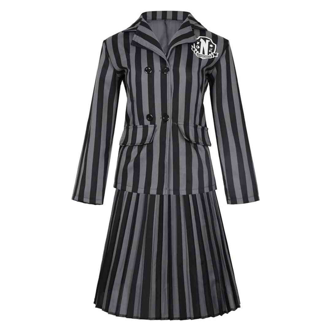 Wednesday Gray Blazer & Skirt Costume - Size L - Age 8 to 10 Yr