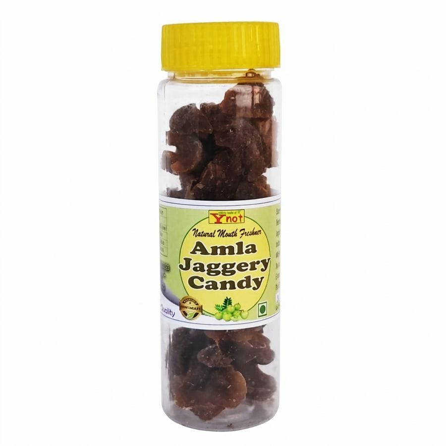 Y Not Amla Jaggery Candy - 200 gm - 200 gm - One plastic jar of Amla Jaggery Candy