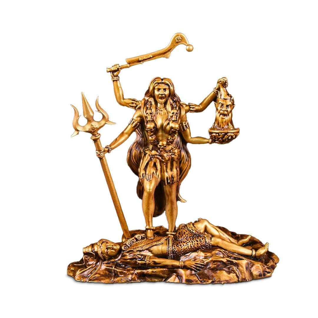 Artarium Goddess Kali MATA Statue Resin Maa Kali Murti Durga MATA Idol Devi Maa Jagdamba Murti for Car Dashboard Home Decor Pooja Room Temple (Kali MATA 4 Inch)