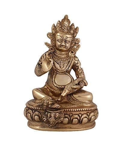 Arihant Craft� Ethnic Decor God Kuber Idol Showpiece Hand Work � 19 cm (Brass, Gold)