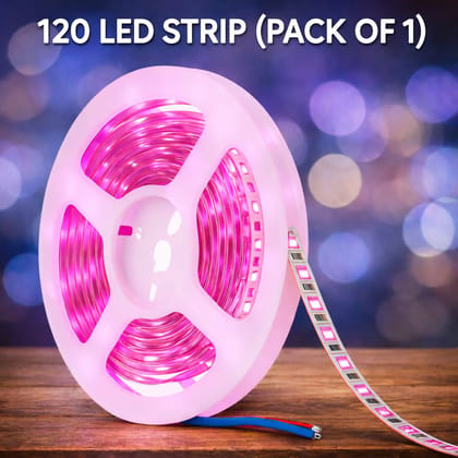 SPARKWORLD 120 LED Pink Strip Light 5 Meter Decorative Flexible Strip (Free Size) for Home, Party & Festival Decor