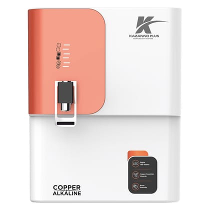 Kazanno Plus Alkaline Water Purifier | WHITE/COPPER 10 Litres
