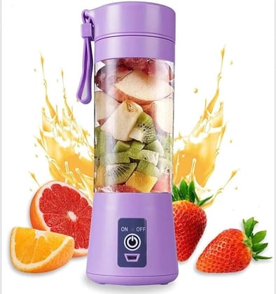 4 Blade Rechargeable Hand Juicer, 4 Blade Portable Electric Mini USB Multi Color Bottle Blender, Fruit Juice Maker (Multicolor)