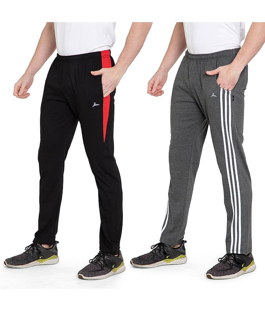 Zeffit - Multicolor Cotton Blend Men's Sports Trackpants ( Pack of 2 )
