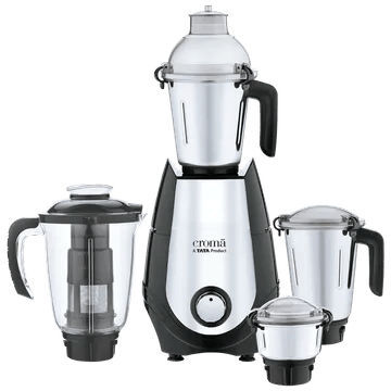 Croma 1000 Watt 4 Jars Mixer Grinder (20000 RPM, Black and Silver)