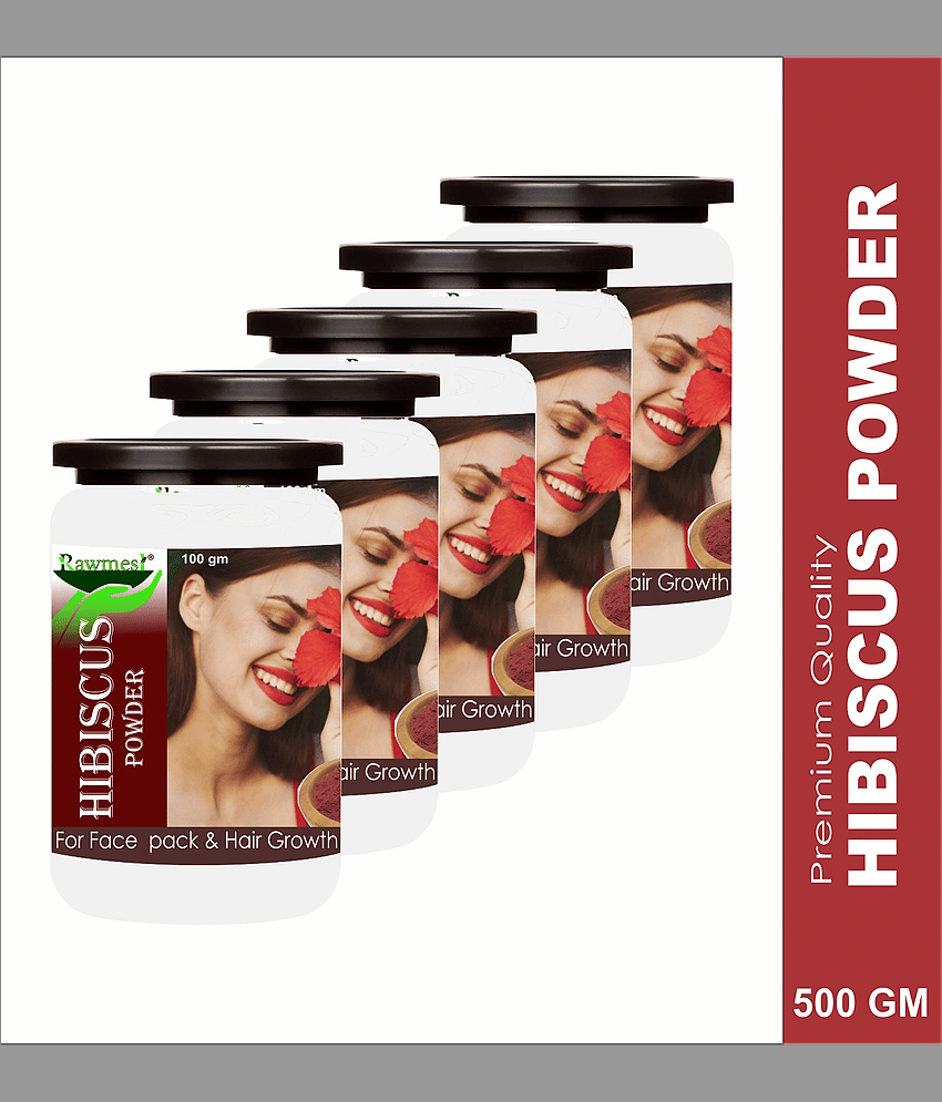 Rawmest Hibiscus For Pack & Hair Growth Powder 500 Gm Pack of 5