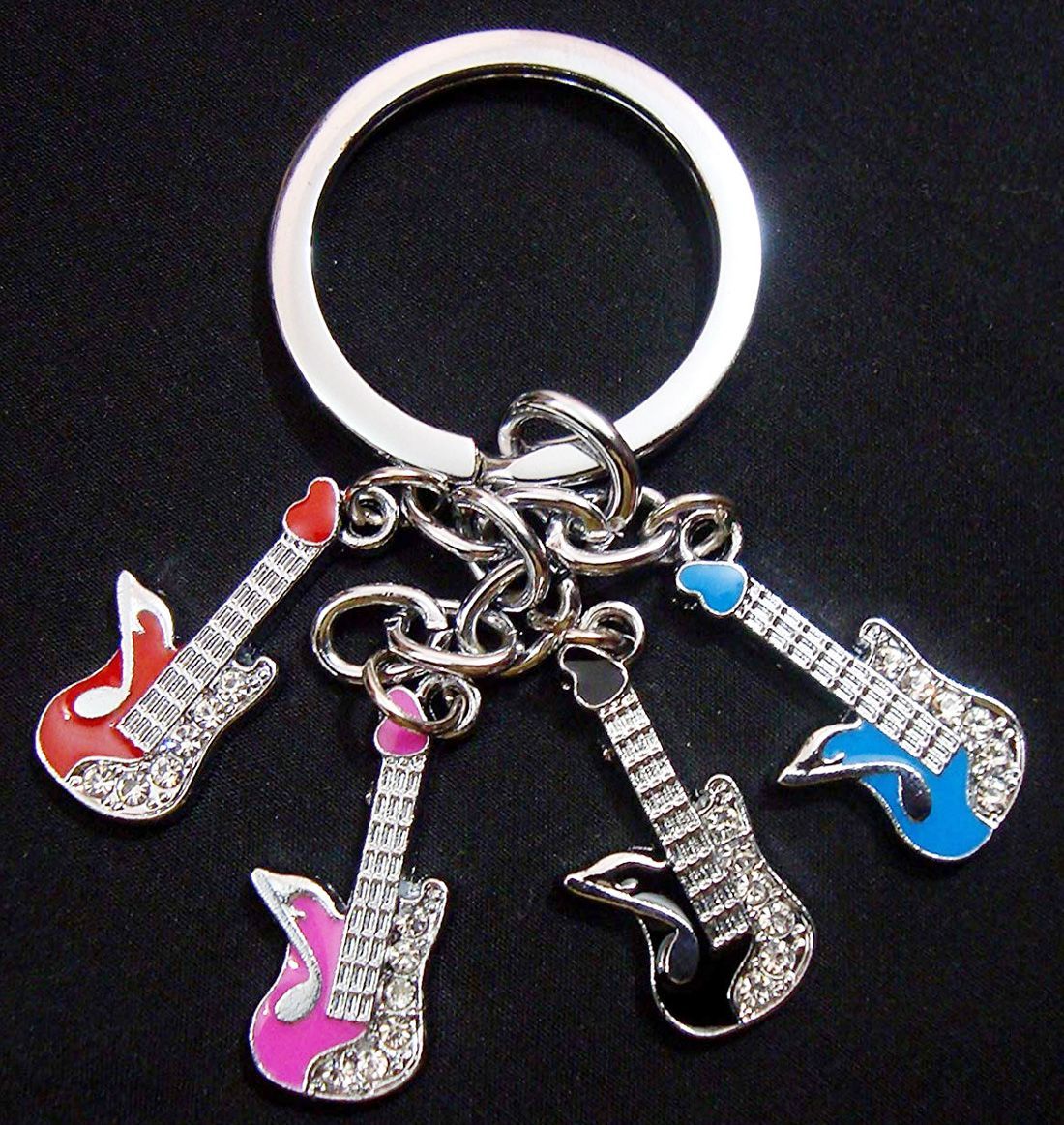 KD COLLECTIONS Guitar Metal keychain Key ring|Guitar Keychains-Multicolor