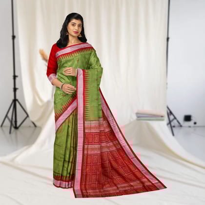 Rudraksh Temple border Bomkai silk saree Rudraksh Temple border Bomkai silk saree